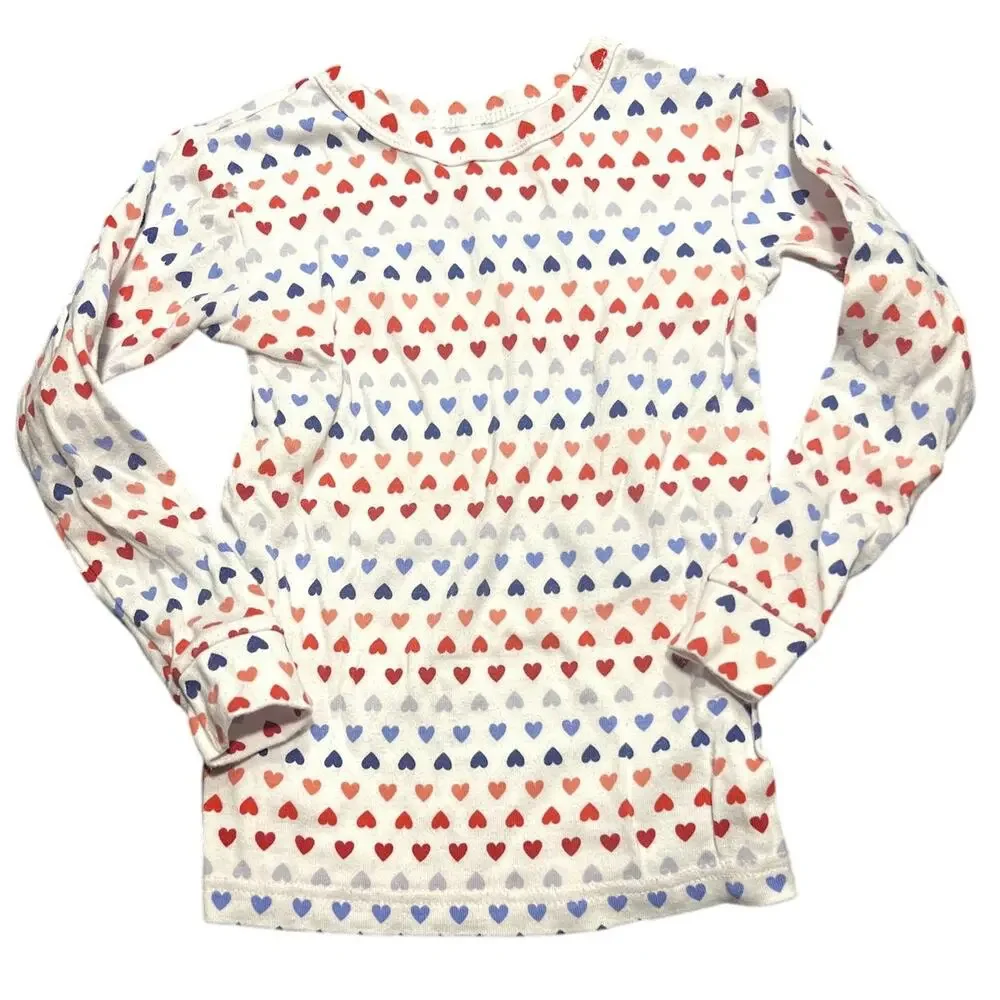 Baby Gap Organic Cotton Pajamas Size 5 Twins Heart Allover